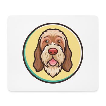Spinone Italiano Race Chien Dessin animé Kawaii Clipart - Tapis de souris (format paysage) - blanc - Devant