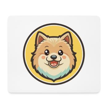 Spitz Chien Race Dessin animé Kawaii Clipart Animal Animal de compagnie - Tapis de souris (format paysage) - blanc - Devant