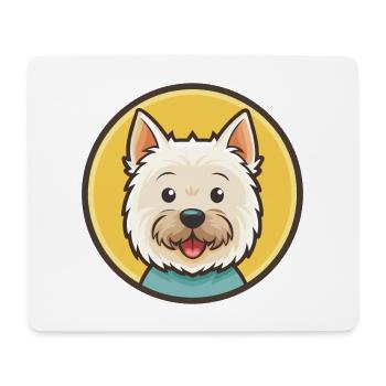 West Highland White Terrier Dog Breed Cartoon Pet - Mouse Pad (horizontal) - white - Front