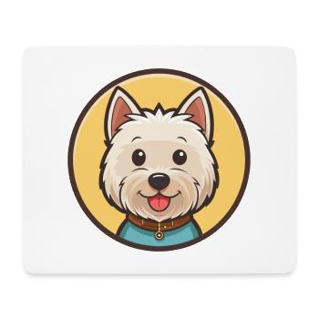 Westie Hund Rasse Cartoon Kawaii Clipart Tier Haustier - Mousepad (Querformat) - Weiß - Vorne