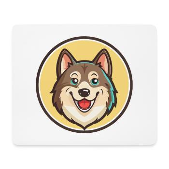 Sibérie occidentale Laïka race de chien drôle dessin animé Kawaii - Tapis de souris (format paysage) - blanc - Devant
