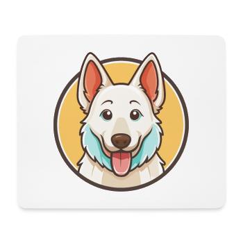 Berger Suisse Blanc Chien Race Dessin Animé Kawaii Pet - Tapis de souris (format paysage) - blanc - Devant