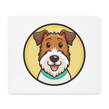 Draht Foxterrier Hund Rasse Cartoon Kawaii Clipart - Mousepad (Querformat) - Weiß - Vorne