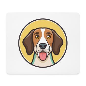 Treeing Walker Coonhound Hunderasse Karikatur Kawaii - Mousepad (Querformat) - Weiß - Vorne
