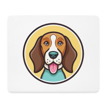 Chien courant tyrolien race Dessin animé Kawaii Clipart - Tapis de souris (format paysage) - blanc - Devant