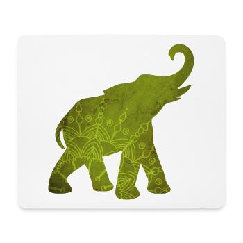 Yoga Green Elephant Pattern Mediatation India om - Mouse Pad (horizontal) - white - Front