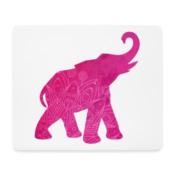 Yoga Pink Elephant Meditation Energy Mandala Decoration - Mouse Pad (horizontal) - white - Front