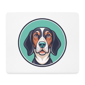 Anglais américain Coonhound chien race dessin animé drôle - Tapis de souris (format paysage) - blanc - Devant