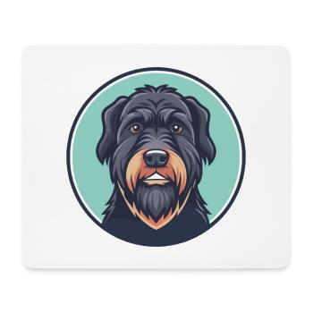 Noir Russe Terrier Chien Race Dessin Animé Kawaii Pet - Tapis de souris (format paysage) - blanc - Devant