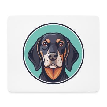 Schwarz Und Tan Coonhound Hunderasse Karikatur Kawaii - Mousepad (Querformat) - Weiß - Vorne