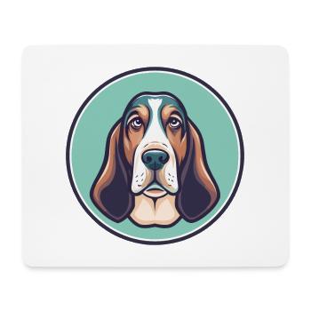 Blue Gascony Basset Dog Breed Funny Cartoon Kawaii - Mouse Pad (horizontal) - white - Front