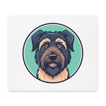 Bouvier des Ardennes Chien Race Dessin Animé Kawaii Pet - Tapis de souris (format paysage) - blanc - Devant
