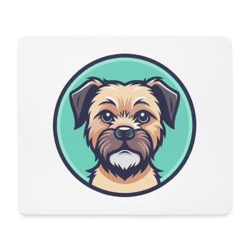Border Terrier Chien Race Dessin animé Kawaii Clipart - Tapis de souris (format paysage) - blanc - Devant