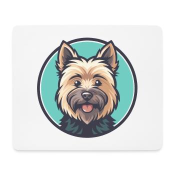 Cairn Terrier Chien Race Dessin animé Kawaii Clipart Animal de compagnie - Tapis de souris (format paysage) - blanc - Devant
