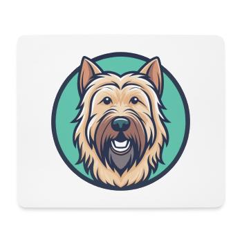 Briard Dog Breed Cartoon Kawaii Clipart Animal Pet - Mouse Pad (horizontal) - white - Front