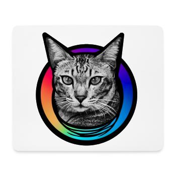 Regenbogen-Katze - Mousepad (Querformat) - Weiß - Vorne