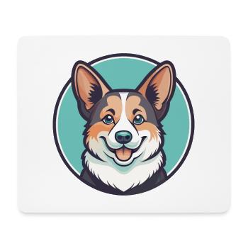 Corgi Chien Race Dessin animé Kawaii Clipart Animal de compagnie - Tapis de souris (format paysage) - blanc - Devant