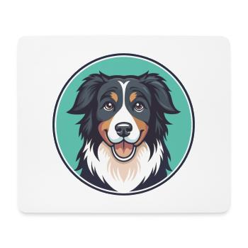 English Shepherd Dog Breed Cartoon Kawaii Clipart - Mouse Pad (horizontal) - white - Front