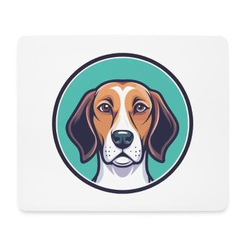 Anglais Foxhound Chien Race Dessin animé Kawaii Clipart - Tapis de souris (format paysage) - blanc - Devant