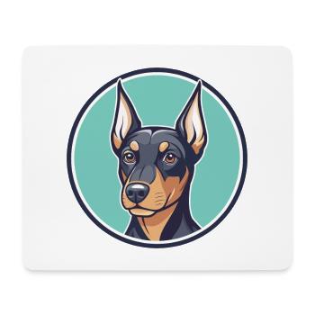 German Pinscher Dog Breed Cartoon Kawaii Clipart - Mouse Pad (horizontal) - white - Front