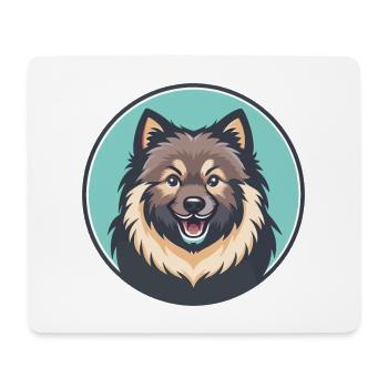 Keeshond Dog Breed Colorful Cartoon Kawaii Clipart - Mouse Pad (horizontal) - white - Front