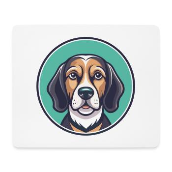 Chien de chasse lituanien race dessin animé Kawaii Clipart - Tapis de souris (format paysage) - blanc - Devant