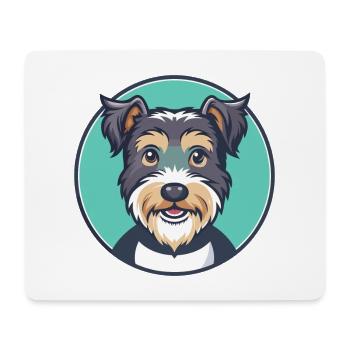 Lucas Terrier Chien Race Dessin animé Kawaii Clipart Animal de compagnie - Tapis de souris (format paysage) - blanc - Devant