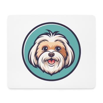 Chien maltais race dessin animé personnage Kawaii Clipart - Tapis de souris (format paysage) - blanc - Devant