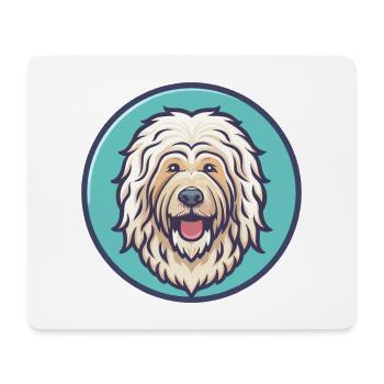 Komondor Chien Race Coloré Dessin Animé Kawaii Clipart - Tapis de souris (format paysage) - blanc - Devant
