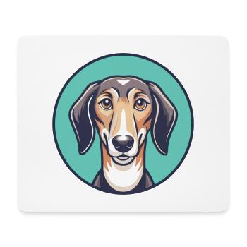 Mudhol Hound Chien Race Dessin animé Kawaii Clipart Animal de compagnie - Tapis de souris (format paysage) - blanc - Devant