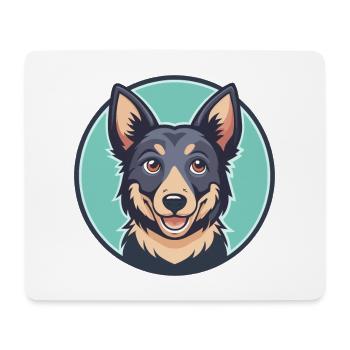 Mudi Chien Race Dessin Animé Kawaii Clipart Illustration - Tapis de souris (format paysage) - blanc - Devant