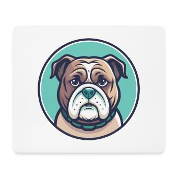 Vieux bouledogue anglais chien race drôle dessin animé Kawaii - Tapis de souris (format paysage) - blanc - Devant