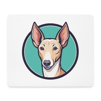 Podenco Valenciano Race Chien Dessin animé Kawaii - Tapis de souris (format paysage) - blanc - Devant
