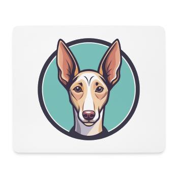 Podenco Andaluz Chien Race Dessin animé Kawaii Clipart - Tapis de souris (format paysage) - blanc - Devant