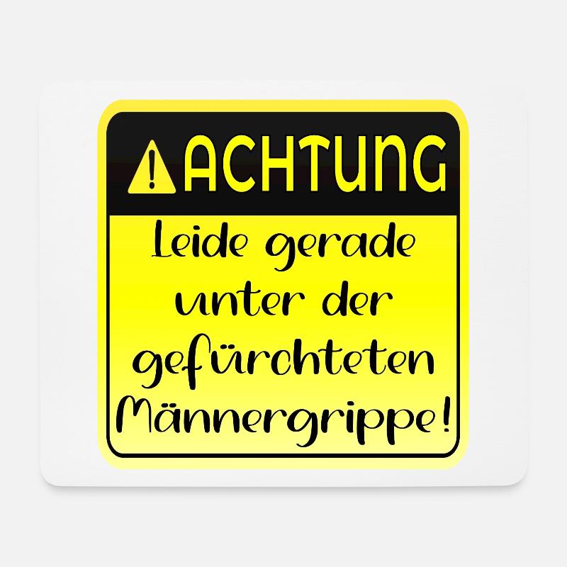 MÄNNERGRIPPE HUMOR - KRANK - Mousepad (Querformat) - Weiß