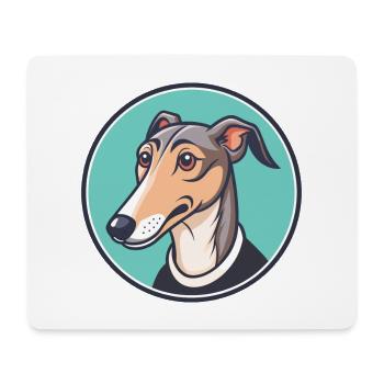 Rampur Greyhound Chien Race Dessin animé Kawaii Clipart - Tapis de souris (format paysage) - blanc - Devant
