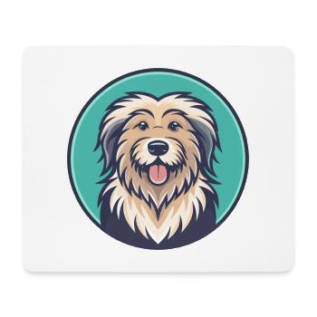 Chien de berger des Pyrénées Race Dessin animé Kawaii Clipart - Tapis de souris (format paysage) - blanc - Devant