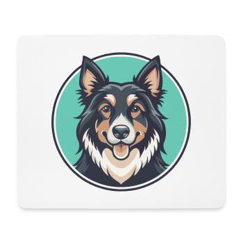 Romanian Raven Shepherd Dog Breed Cartoon Kawaii - Mouse Pad (horizontal) - white - Front