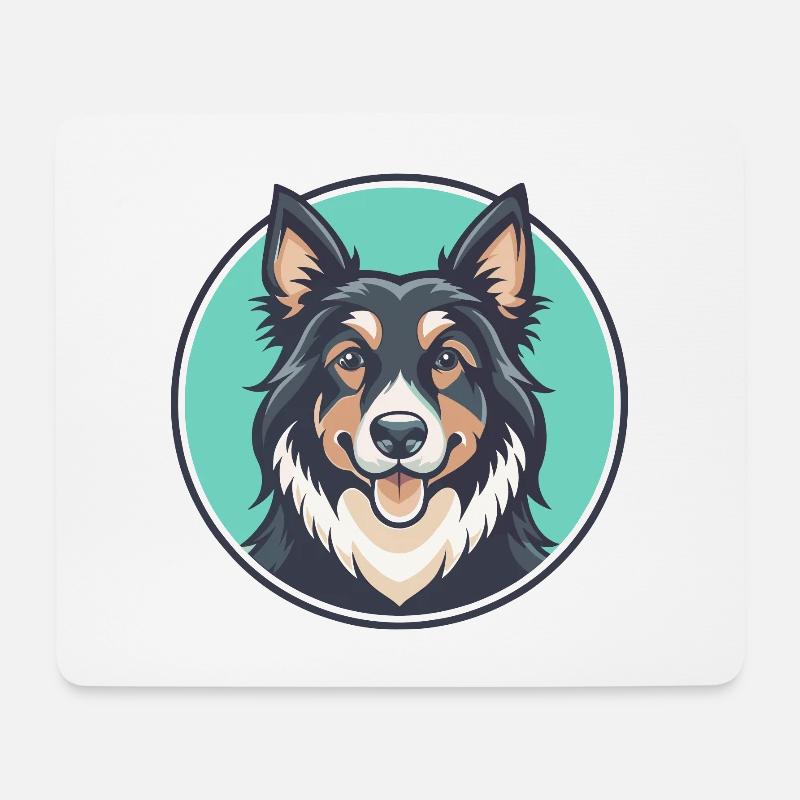 Rumänischer Rabe Schäferhund Hunderasse Karikatur Kawaii - Mousepad (Querformat) - Weiß