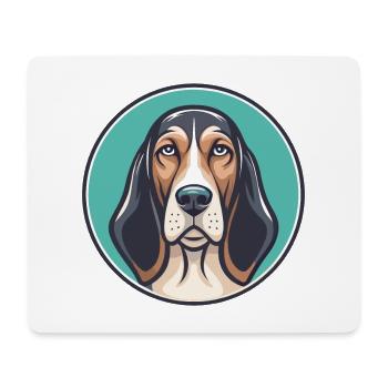 Chien de chasse russe race dessin animé Kawaii Clipart animal de compagnie - Tapis de souris (format paysage) - blanc - Devant