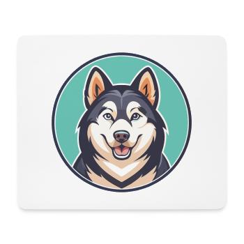 Sakhaline Husky Chien Race Dessin animé Kawaii Clipart - Tapis de souris (format paysage) - blanc - Devant