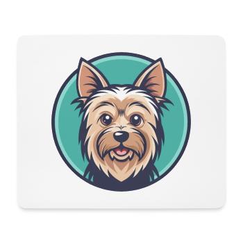 Silky Terrier Chien Race Dessin animé Kawaii Clipart Animal de compagnie - Tapis de souris (format paysage) - blanc - Devant