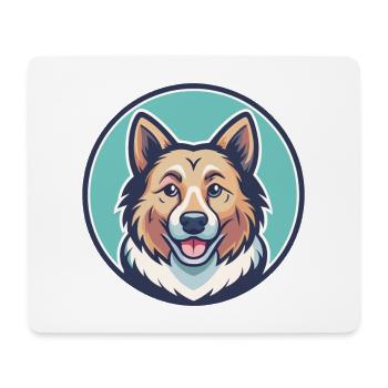 Illustration clipart kawaii de dessin animé de race de chien Tang - Tapis de souris (format paysage) - blanc - Devant
