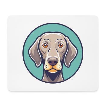Weimaraner Hund Rasse Cartoon Kawaii Clipart Tier - Mousepad (Querformat) - Weiß - Vorne