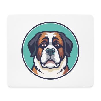 St Bernard Chien Race Dessin Animé Kawaii Clipart Animal - Tapis de souris (format paysage) - blanc - Devant