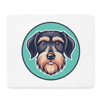 Wirehaired Dachshund Dog Breed Cartoon Kawaii Pet - Mouse Pad (horizontal) - white - Front