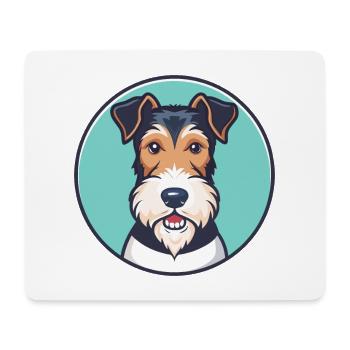 Fil Fox Terrier Chien Race Dessin animé Kawaii Clipart - Tapis de souris (format paysage) - blanc - Devant