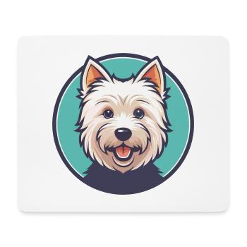 West Highland White Terrier Dog Breed Cartoon Pet - Mouse Pad (horizontal) - white - Front