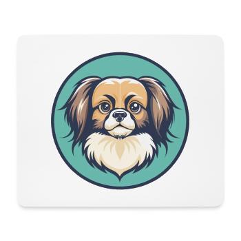 Épagneul tibétain chien race dessin animé Kawaii Clipart - Tapis de souris (format paysage) - blanc - Devant