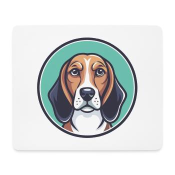 Welsh Hound Dog Breed Funny Cartoon Kawaii Clipart - Mouse Pad (horizontal) - white - Front